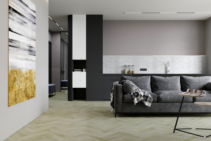 Кварцевый ламинат Fargo Herringbone Дуб Бирмингем 44-6191-4